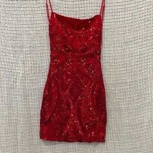 Red sequined part homecoming prom dress - never worn! Excellent condition.
